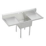 Elkay Sturdibilt Stainless Steel 78" x 27-1/2" x 14" Floor Mount, Single Compartment Scullery Sink with Drainboard - SS8130LR1