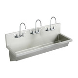 Elkay Stainless Steel 60" x 20" x 8", Wall Hung Multiple Station Hand Wash Sink Kit - EWMA6020C