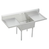 Elkay Sturdibilt Stainless Steel 84" x 27-1/2" x 14" Floor Mount, Single Compartment Scullery Sink with Drainboard - SS8136LR0