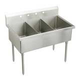 Elkay Sturdibilt Stainless Steel 57" x 27-1/2" x 14" Floor Mount, Triple Compartment Scullery Sink - SS83542