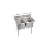 ELKAY  E2C20X20-0X Dependabilt Stainless Steel 47" x 25-13/16" x 43-3/4" 18 Gauge Two Compartment Sink with Stainless Steel Legs