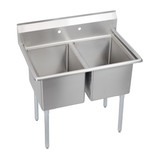 Elkay Dependabilt Stainless Steel 43" x 29-13/16" x 44-3/4" 16 Gauge Two Compartment Sink with Stainless Steel Legs - 2C18X24-0X