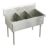 Elkay Sturdibilt Stainless Steel 75" x 27-1/2" x 14" Floor Mount, Triple Compartment Scullery Sink - SS83724
