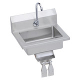 Elkay Stainless Steel 18" x 14-1/2" x 11" 18 Gauge Hand Sink with Knee Valve and Faucet - EHS-18-KVX