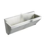 Elkay Stainless Steel 60" x 23" x 26", Wall Hung Double Station Surgeon Scrub Sink Kit - EWSF260262