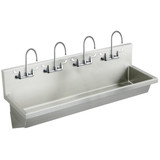 Elkay Stainless Steel 96" x 20" x 8", Wall Hung Multiple Station Hand Wash Sink Kit - EWMA9620C