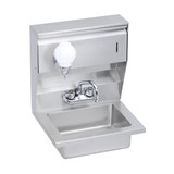 Elkay Stainless Steel 18" x 14-1/2" x 23" 18 Gauge Hand Sink with Soap and Towel Dispenser and Faucet - EHS-18-STDX
