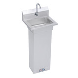 ELKAY  EHS-18-PEDX Stainless Steel 18" x 14-1/2" x 42" 18 Gauge Hand Sink with Pedestal Base Foot Valve and Faucet