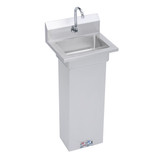 Elkay Stainless Steel 18" x 14-1/2" x 42" 18 Gauge Hand Sink with Pedestal Base Foot Valve and Faucet - EHS-18-PEDX