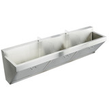 Elkay Stainless Steel 90" x 23" x 26", Wall Hung Triple Station Surgeon Scrub Sink - EWSF390260
