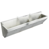 Elkay Stainless Steel 90" x 23" x 26", Wall Hung Triple Station Surgeon Scrub Sink - EWSF390263