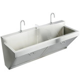 Elkay Stainless Steel 60" x 23" x 26", Wall Hung Double Station Surgeon Scrub Sink Kit - EWSF26026SACC
