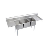 ELKAY  3C18X24-2-24X Dependabilt Stainless Steel 106" x 29-13/16" x 44-3/4" 16 Gauge Three Compartment Sink w/ 24" Left and Right Drainboards & Stainless Steel Legs