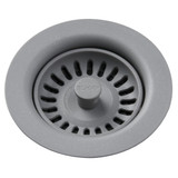 ELKAY  LKQS35GS Polymer Drain Fitting with Removable Basket Strainer and Rubber Stopper -Greystone