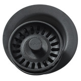 Elkay Polymer 3-1/2" Disposer Flange with Removable Basket Strainer and Rubber Stopper -Black - LKQD35BK