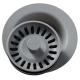 Elkay Polymer 3-1/2" Disposer Flange with Removable Basket Strainer and Rubber Stopper -Greystone - LKQD35GS