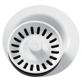 Elkay Polymer 3-1/2" Disposer Flange with Removable Basket Strainer and Rubber Stopper -White - LKQD35WH