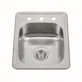 HamatUSA  TADA-1722ST-5.5-3-1 ADA Topmount Stainless Steel 3-hole Sink - 17 x 22 inches