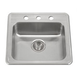 HamatUSA ADA Topmount Stainless Steel 3-hole Sink - 19 1/2 x 19 inches - TADA-1919ST-5.5-3-1