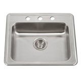 HamatUSA ADA Topmount Stainless Steel 3-hole Sink - 22 x 19 1/2 inches - TADA-2220ST-6.5-3-1