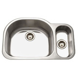 HamatUSA  DES-3221DL-1 Undermount Stainless Steel 20/80 Double Bowl Kitchen Sink, Small Bowl Left - 21 inch