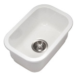 HamatUSA Undermount Fireclay Bar Sink, White - 18 1/8 inch - CHE-1319BU-WH
