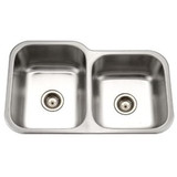 HamatUSA  CLA-3221DR-1 Undermount Stainless Steel 60/40 Double Bowl Kitchen Sink, Small Bowl Right - 31 1/2 x 20 3/16 inches