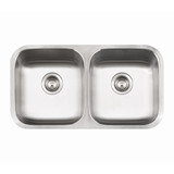 HamatUSA CADA-3218DU-5-1 ADA Undermount 50/50 Double Bowl Stainless Steel Sink - 31 1/4 X 17 3/4 inches