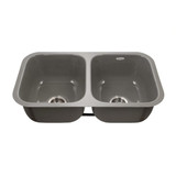 HamatUSA  CER-3018D-SL Enamel Steel Undermount Large Double Bowl Kitchen Sink, Slate - 30 1/8 x 17 1/8 inches