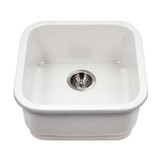 HamatUSA Undermount Fireclay Bar Sink, White - 18 7/8 x 18 7/8 inches - CHE-1919BU-WH