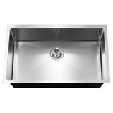 HamatUSA 10mm Radius Undermount Large Single Bowl Kitchen Sink - 32 x 18 inches - AXI-3218S