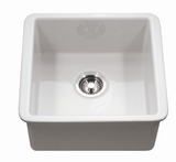 HamatUSA CHE-1717BU-WH Undermount Fireclay Bar Sink, White - 19 1/8 x 18 3/8 inches