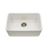 HamatUSA CHE-2417SU-BQ Undermount Fireclay Single Bowl Kitchen Sink, Biscuit - 23 7/16 x 16 1/8 inches