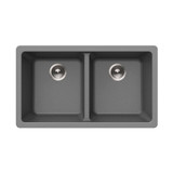 HamatUSA SIO-2917DU-SL Granite Undermount 50/50 Double Bowl Kitchen Sink, Slate - 31 1/8 x 16 1/2 inches