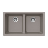 HamatUSA SIO-3319DU-TA Granite Undermount 50/50 Double Bowl Kitchen Sink, Taupe - 33 x 18 1/2 inches