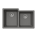 HamatUSA  SIO-3321DUR-SL Granite Undermount 60/40 Double Bowl Kitchen Sink, Slate