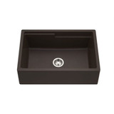 HamatUSA SIO-3020SAW-BL Granite Apron-Front Workstation Kitchen Sink, Black - 30 x 20 inches