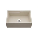 HamatUSA Granite Apron-Front Undermount Workstation Kitchen Sink, Mocha - 30 x 20 inches - SIO-3020SAW-MO
