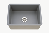 HamatUSA CHE-2619SU-MG Undermount Fireclay Single Bowl Kitchen Sink, Matte Grey - 25 1/2 x 18 1/4 inches
