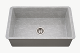 HamatUSA CHE-3219SU-MZ Undermount Fireclay Single Bowl Kitchen Sink, Marble