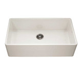 HamatUSA CHE-3620SA-BQ Apron-Front Fireclay Single Bowl Kitchen Sink, Biscuit - 36 inch