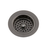 Elkay Antique Steel Basket Strainer & Flange with Rubber Stopper, 3-1/2" - LKS35AS