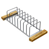 Elkay Crosstown Stainless Steel 16-7/8" x 6-3/4" x 4-1/4" Drying Rack with Wood Handles - LKDR0717SS