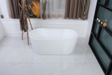 Kingston Brass VTDE633023 Aqua Eden 63-Inch Acrylic Freestanding Tub with Drain, - Glossy White