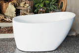 Kingston Brass Aqua Eden VTRS482627 48-Inch Acrylic Freestanding Tub with Drain, - Glossy White