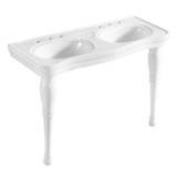 Kingston Brass Fauceture VPB1488 Imperial 47-Inch Double Bowl Console Sink, White