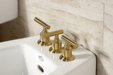 Kingston Brass KB6327CML Manhattan Three-Handle Bidet Faucet, - Brushed Brass