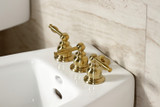 Kingston Brass KB327KL Knight Three-Handle Bidet Faucet, - Brushed Brass