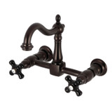 Kingston Brass KS1265PKX Duchess Two-Handle Wall Mount Kitchen Faucet, - Oil Rubbed Bronze