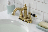 Kingston Brass  Fauceture FSC1603AKL Duchess 4 in. Centerset Bathroom Faucet with Brass Pop-Up, - Brushed Brass